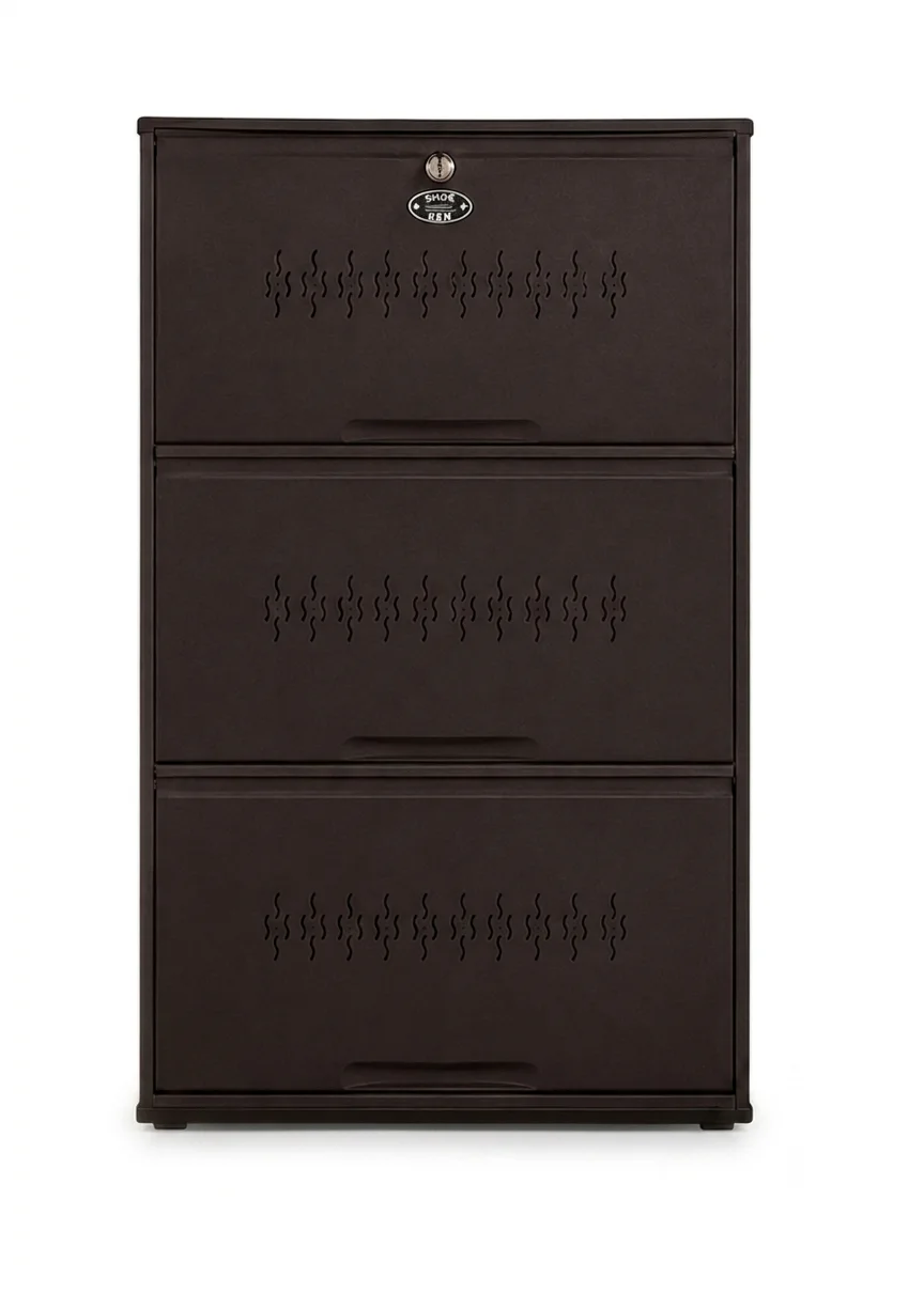 3 Step Shoe Rack (9 Pairs) - Coffee Brown view 1
