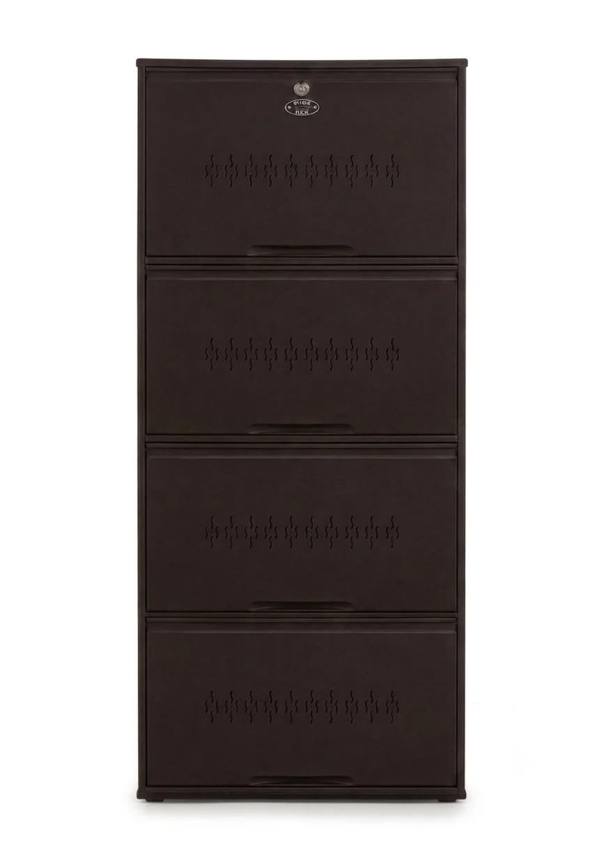 5 Step Shoe Rack (15 Pairs) in Coffee Brown view 1