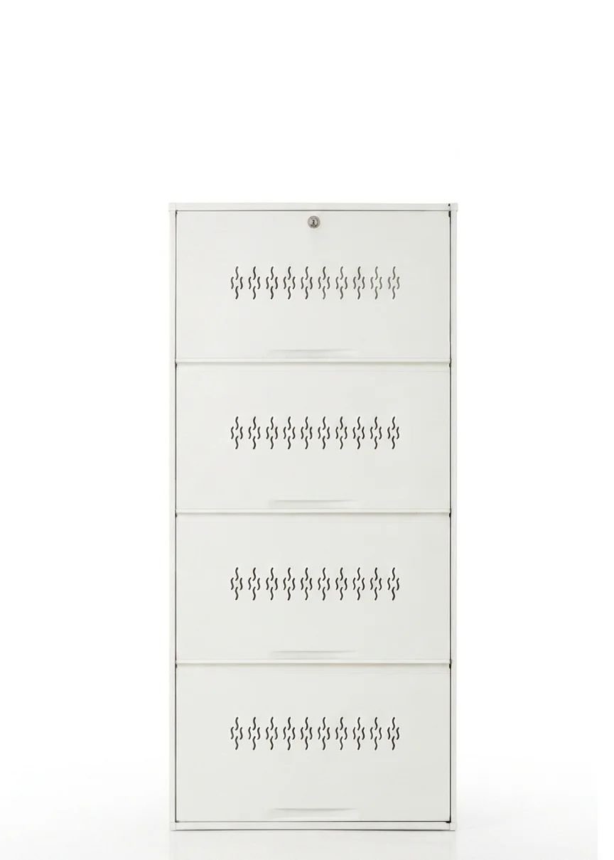 4 Step Shoe Rack (12 Pairs) in Ivory White view 1